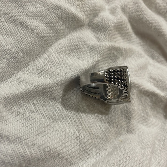 David Yurman Silver Wheaton 20x16 Pave Diamond Ring - Picture 3 of 5